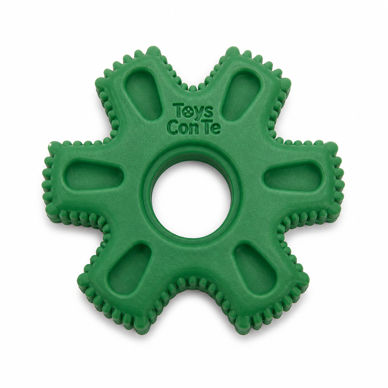 Durable Rubber Dog Chew Toy Ring with Grip Texture – Interactive Dental Toy for Dogs | Toys Con Te