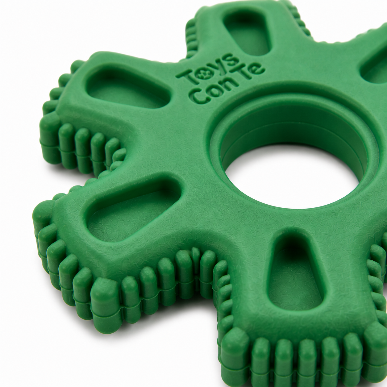 Durable Rubber Dog Chew Toy Ring with Grip Texture – Interactive Dental Toy for Dogs | Toys Con Te - Image 2