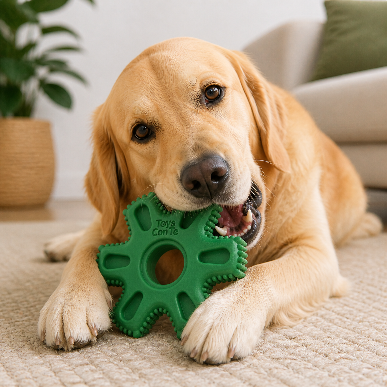Durable Rubber Dog Chew Toy Ring with Grip Texture – Interactive Dental Toy for Dogs | Toys Con Te - Image 5