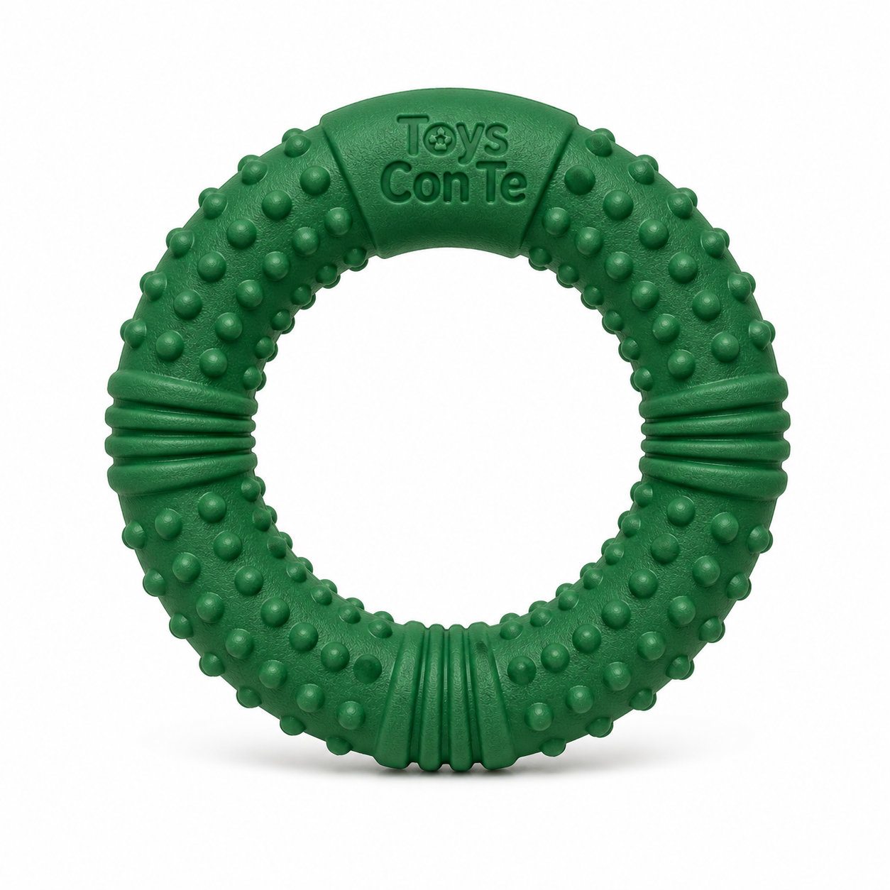 Textured Rubber Dog Ring Toy – Durable Chew & Fetch Toy for Dogs | Toys Con Te
