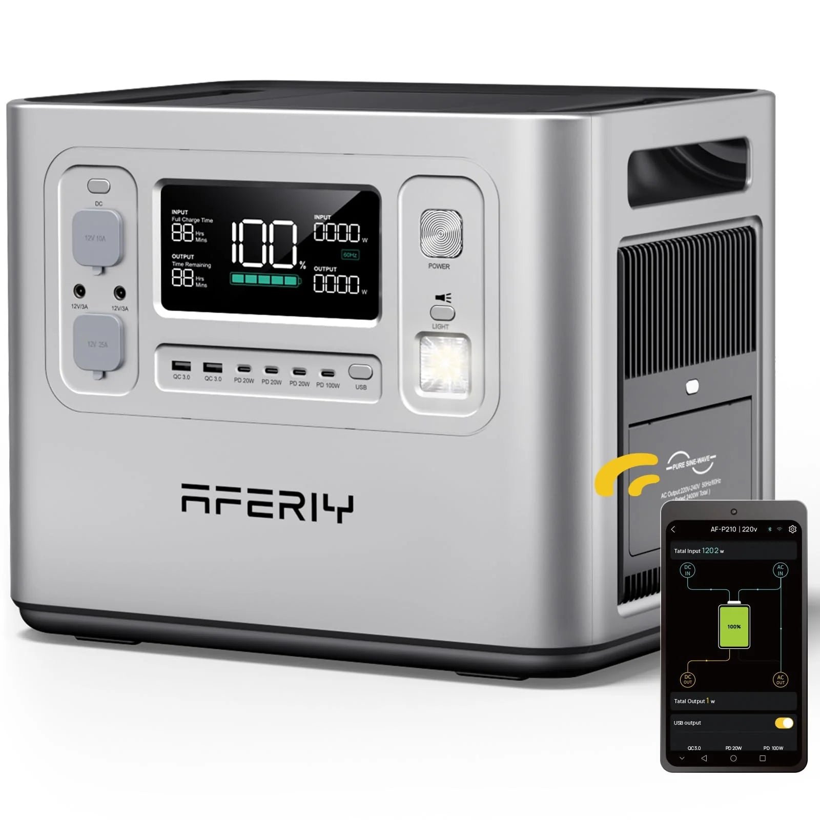 69225604ac2636ceca347f8c451d4a36 2048WH 2400W Portable Power Station - LiFePO4 Battery Solar Generator for Home Backup & Camping - Image 1